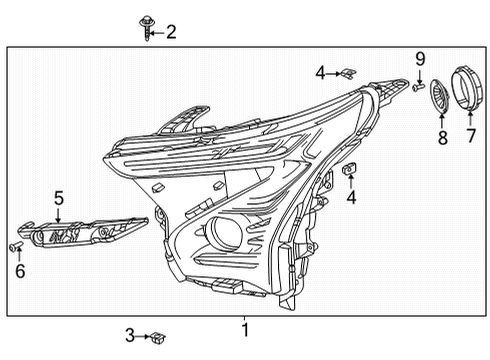 2023 Chevy Bolt EV Headlamp Components Diagram