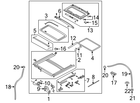 2005 Chevy Aveo Sunroof, Body Diagram 1 - Thumbnail