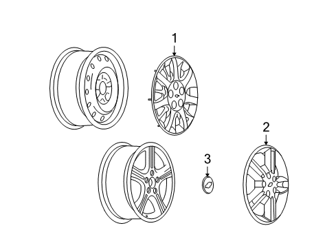 2005 Chevy Uplander Wheel Covers & Trim Diagram