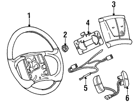 1995 Buick Skylark Steering Column, Steering Wheel Diagram 4 - Thumbnail