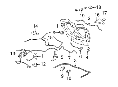 2007 Saturn Sky Plate,Rear Roof Closeout Diagram for 15292357