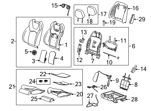 2014 Cadillac CTS Lumbar Sub System, P&Driver Seat Diagram for 20793293