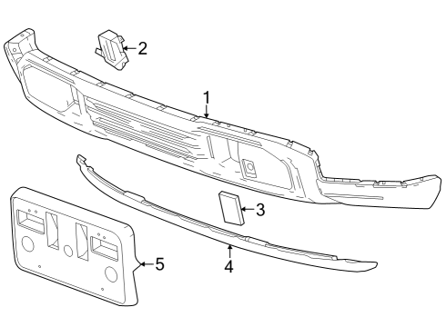 2022 GMC Sierra 1500 FASCIA ASM-FRT BPR LWR Diagram for 84878762