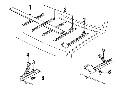 1989 Chevy Cavalier Nut Luggage Carrier Slat Diagram for 10042526