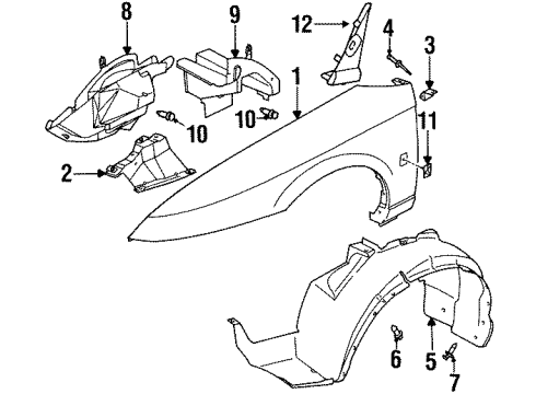 1997 Saturn SW2 Fender & Components Diagram