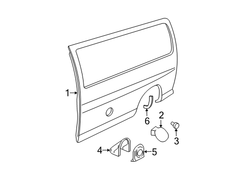 2008 Chevy Express 2500 Panel, Body Side Outer Diagram for 15025795