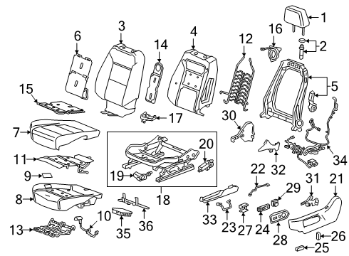 2022 GMC Sierra 1500 Pad Assembly, F/Seat Cush Diagram for 84552599