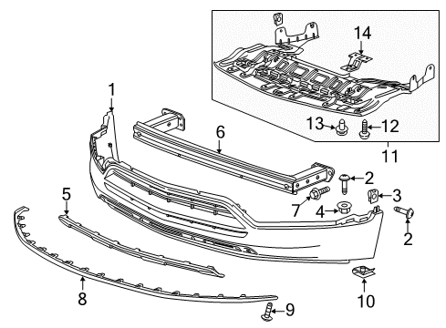 2016 Chevy Trax Front Bumper Diagram 1 - Thumbnail