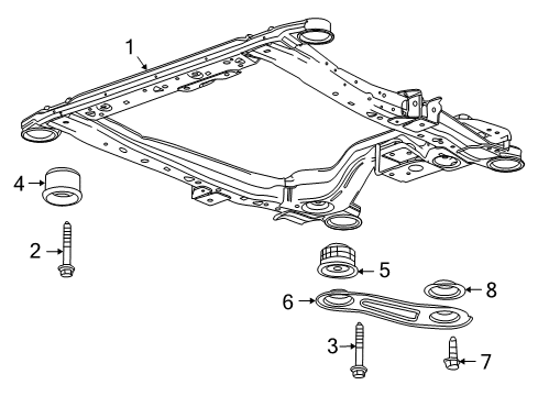 2011 Buick Regal Frame Assembly, Drivetrain & Front Suspension (W/ In Diagram for 20933938