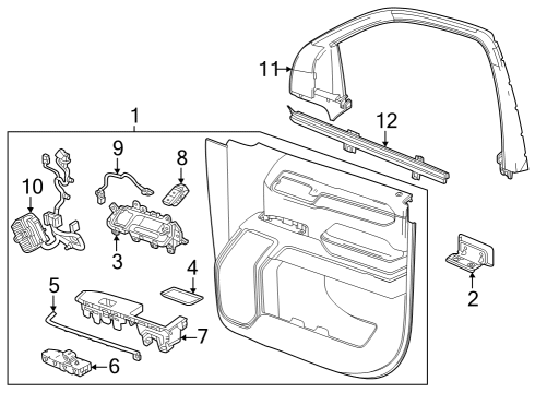 2024 GMC Sierra 3500 HD Interior Trim - Front Door Diagram 2 - Thumbnail