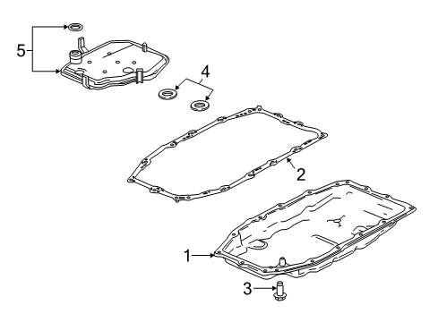 2019 GMC Yukon Pan Assembly, Automatic Transmission Fluid Diagram for 24288491