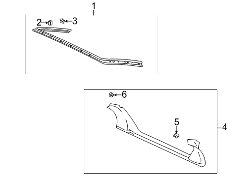 2001 Pontiac Aztek Interior Trim - Lift Gate Diagram