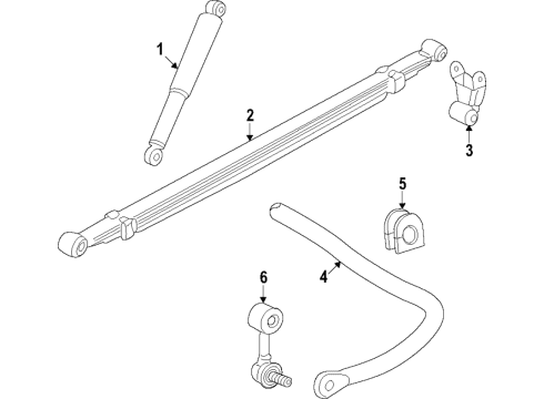 2018 Chevy Silverado 3500 HD Rear Suspension Components, Stabilizer Bar Diagram 2 - Thumbnail