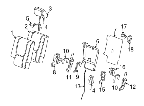 2006 Chevy Equinox Rear Seat Components Diagram 2 - Thumbnail