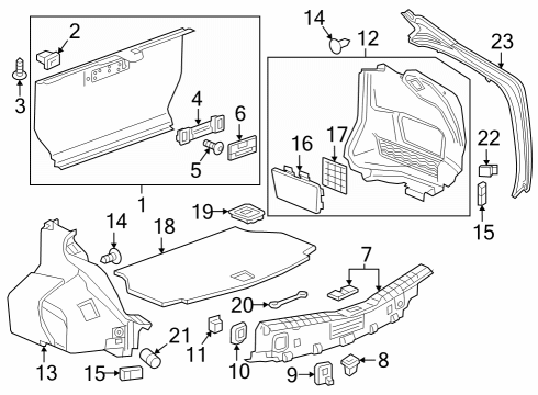 2018 Cadillac CT6 Label, Rear Body Fuse Block Diagram for 84343025