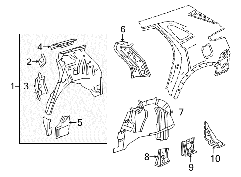 2022 Cadillac XT5 Plate,Rear Seat Shoulder Belt Anchor Diagram for 23197949