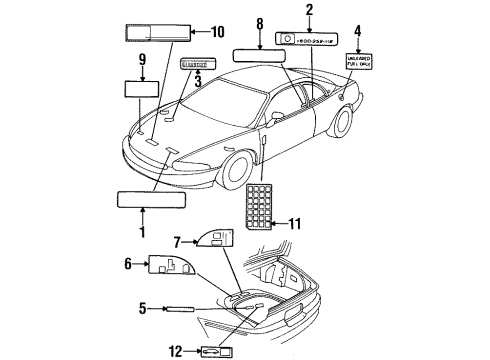 1998 Buick Riviera Label, Vehicle Emission Control Information Diagram for 24506600