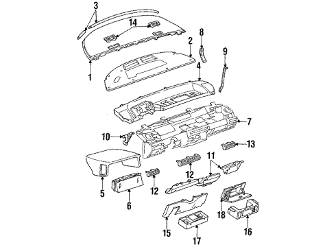 1991 Chevy Lumina APV CLUSTER A Diagram for 16126981