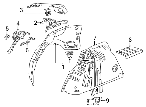 2019 Buick Regal Sportback Inner Structure - Quarter Panel Diagram