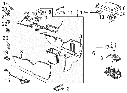 2004 Pontiac Grand Prix Liner, Front Floor Console Cup Holder *Ebony Diagram for 10448740