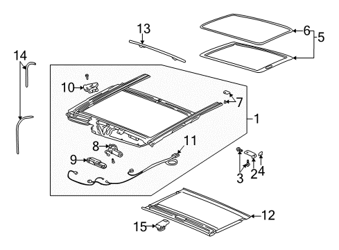 2006 Buick Rendezvous Sunroof, Body Diagram