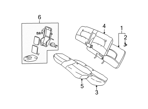 2003 Pontiac Bonneville Pad Asm,Rear Seat Cushion (W/ Frame) Diagram for 88895753