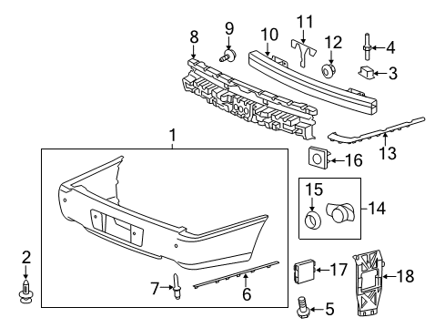 2008 Cadillac DTS Bar Assembly, Rear Bumper Imp Diagram for 25754591