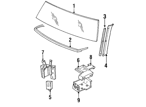 1999 Oldsmobile 88 Windshield Glass Diagram