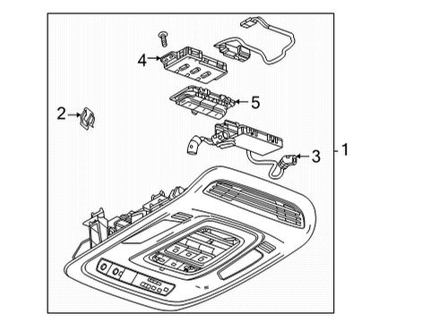 2021 Cadillac CT5 Overhead Console Diagram