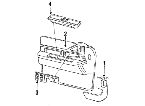 1991 Buick Park Avenue Armrest Front Side Door *Beige Diagram for 16668440