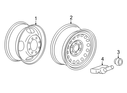 2018 Chevy Silverado 3500 HD Wheels Diagram 1 - Thumbnail