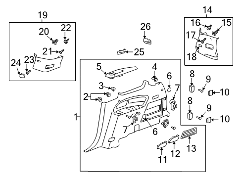 2009 Saturn Outlook Interior Trim - Quarter Panels Diagram 2 - Thumbnail