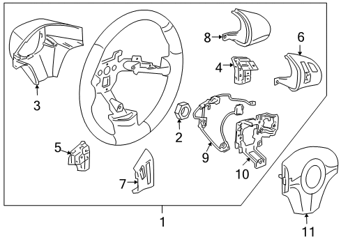 2007 Pontiac G6 Cover,Steering Wheel Spoke Diagram for 15825404