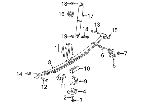 2022 Chevy Silverado 1500 SPRING ASM-RR LEAF Diagram for 86808681