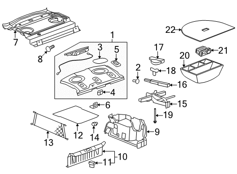 2007 Saturn Aura Interior Trim - Rear Body Diagram