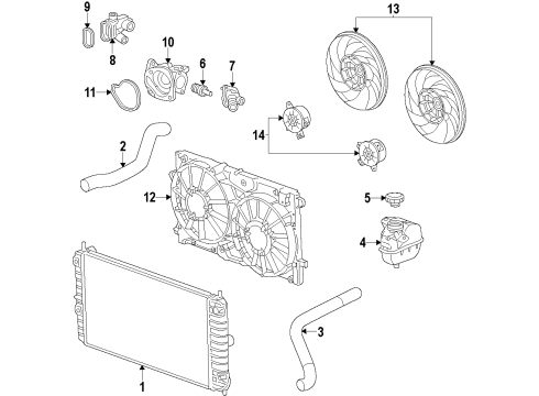 2014 Chevy Malibu Pump Assembly, Water Diagram for 12657197