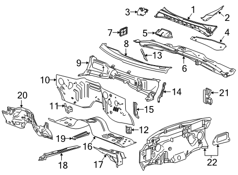 2023 GMC Sierra 1500 Cab Cowl Diagram 2 - Thumbnail