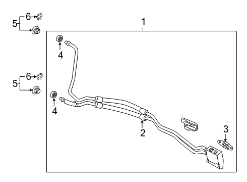 2021 Chevy Silverado 1500 HOSE ASM,ENG OIL CLR Diagram for 84975141