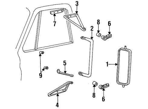 1989 Chevy V3500 Outside Mirrors Diagram 3 - Thumbnail