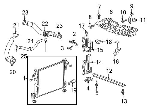 2016 Cadillac CT6 Radiator & Components Diagram 3 - Thumbnail