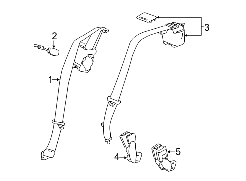 2017 Buick LaCrosse Rear Seat Belts Diagram