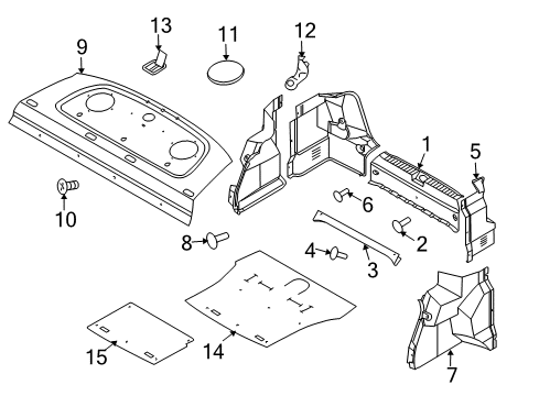 2011 Chevy Aveo Interior Trim - Rear Body Diagram