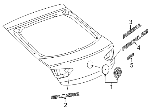 2019 Buick Regal Sportback Exterior Trim - Lift Gate Diagram