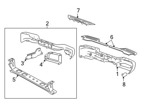 2003 Cadillac Escalade Rear Bumper Diagram