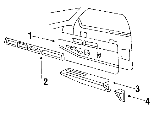 1987 Oldsmobile 98 Armrest Asm Front Door *Light Driftwd Diagram for 20669679