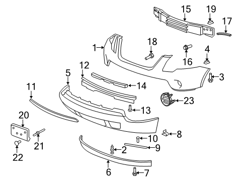 2008 GMC Acadia Front Bumper Diagram