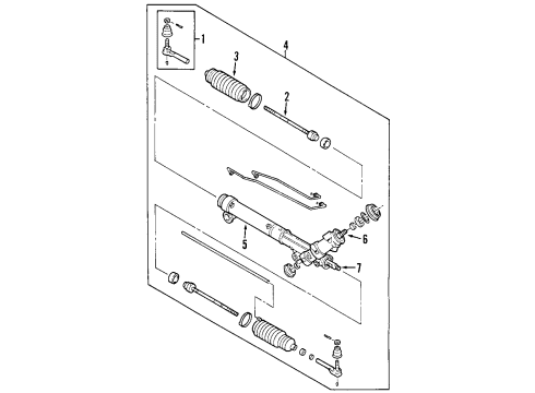 2000 Pontiac Grand Am P/S Pump & Hoses, Steering Gear & Linkage Diagram 1 - Thumbnail