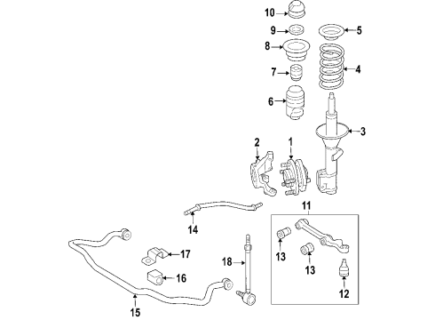 2005 Pontiac GTO Front Suspension, Control Arm, Stabilizer Bar Diagram 2 - Thumbnail