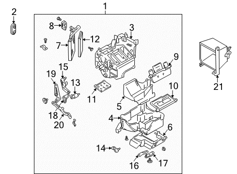 1999 Chevy Tracker Case,Heater Foot Duct (On Esn) Diagram for 91174884