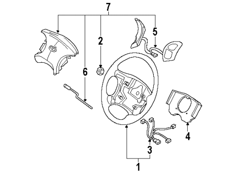 1999 Oldsmobile Silhouette Steering Column, Steering Wheel Diagram 3 - Thumbnail